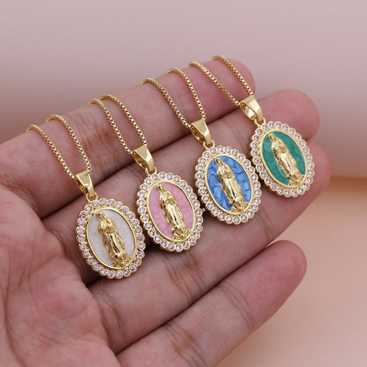 Christianartworkshop Soft-Hued Our Lady Necklace: Soothing Grace for Busy Days - image 0