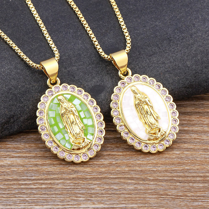 Christianartworkshop Soft-Hued Our Lady Necklace: Soothing Grace for Busy Days - image 2