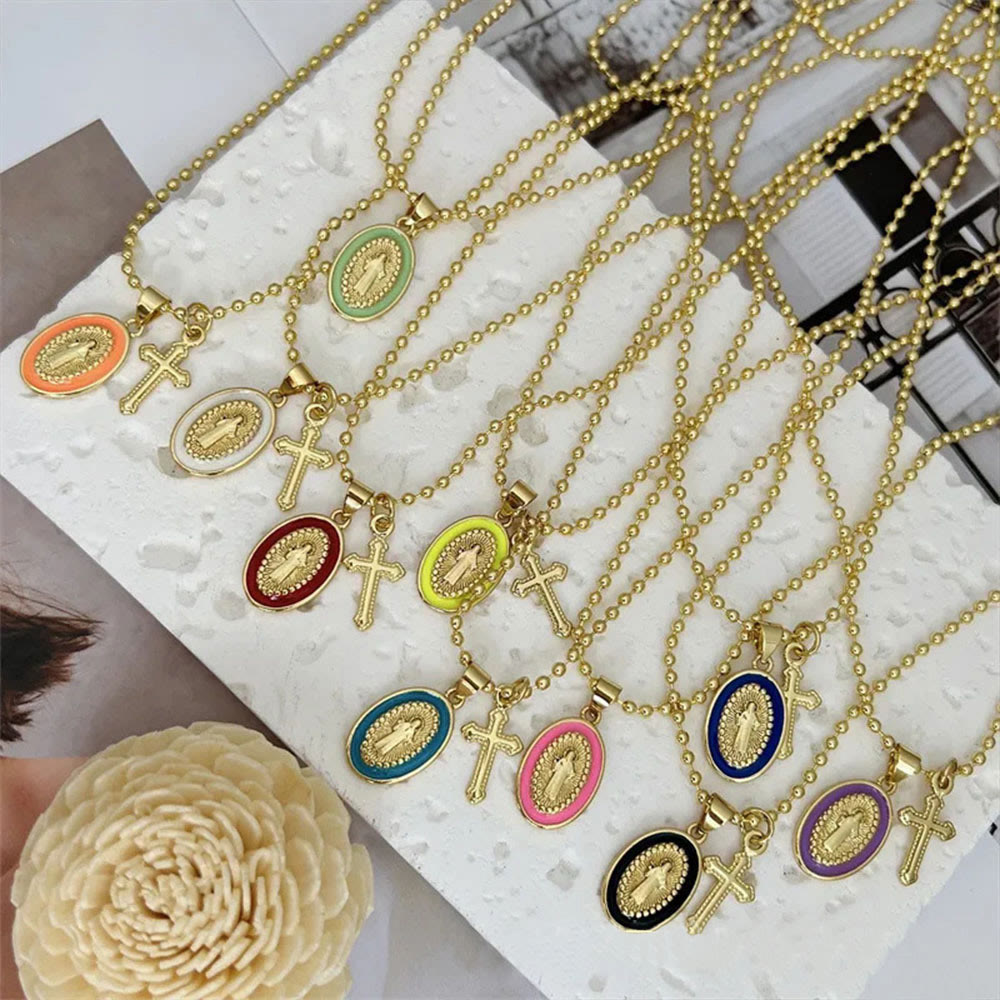 FREE Today: Dual-Faith Our Lady & Cross Necklace: Steady Companion for Daily Belief - image 1