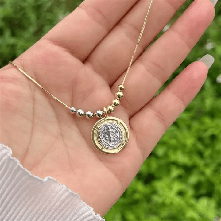 Christianartworkshop Sacred Heart/ St.Jude/ St. Benedict Pendant Necklace: Quiet Reminder of Their Steady Care - St.benedict - image 3