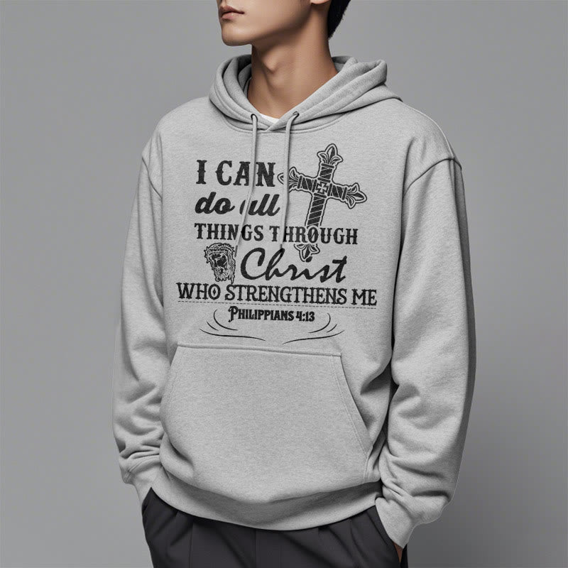Christianartworkshop Quotation Style I Can Do All Things Fleece Lined Polyester Hoodie - image 15