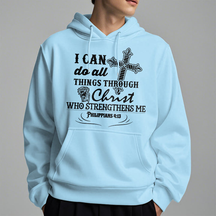 Christianartworkshop Quotation Style I Can Do All Things Fleece Lined Polyester Hoodie - image 18