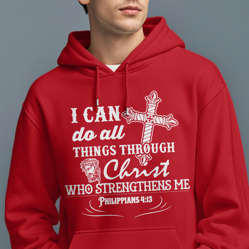 Christianartworkshop Quotation Style I Can Do All Things Fleece Lined Polyester Hoodie - image 23