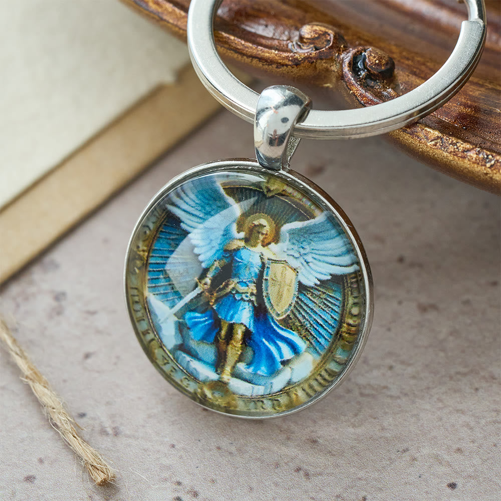 Christianartworkshop Classic Religious Armor Guardian Angel St. Micheal Keychain: Enduring Emblem of Heavenly Valor - St. Micheal - image 0