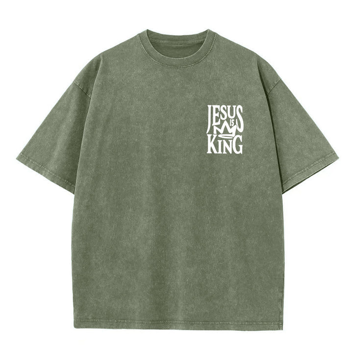 Christianartworkshop Jesus is King Statement Unisex Washed T-Shirt - image 22