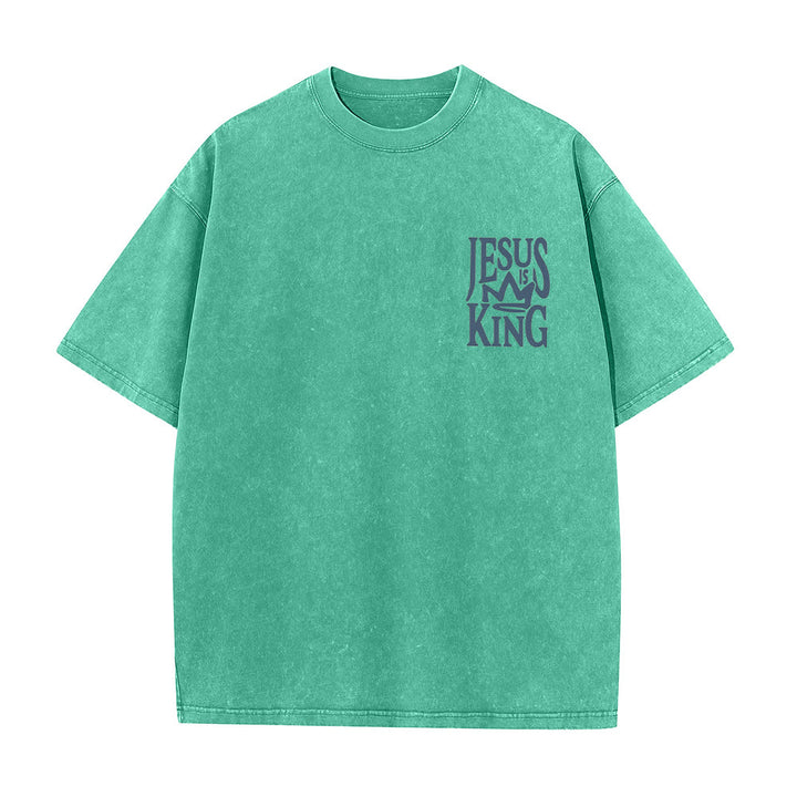 Christianartworkshop Jesus is King Statement Unisex Washed T-Shirt - image 19