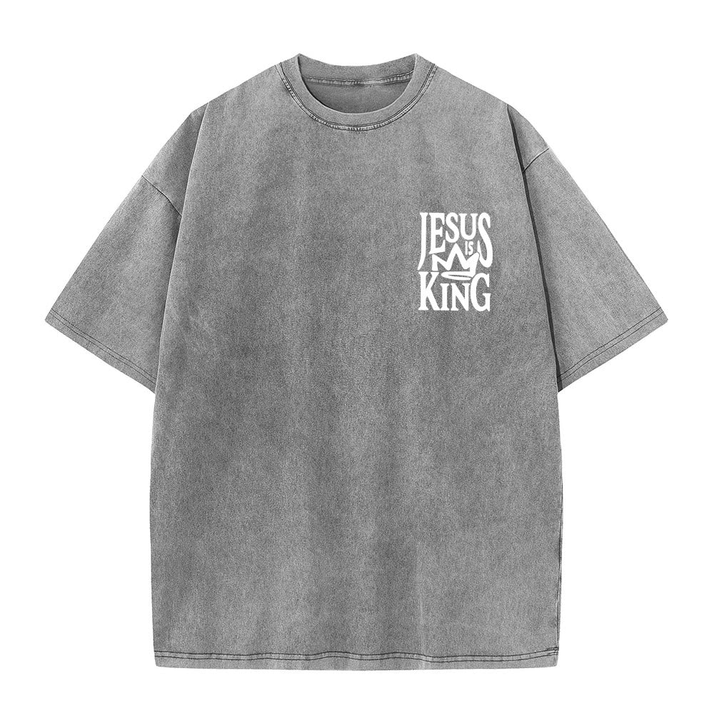Christianartworkshop Jesus is King Statement Unisex Washed T-Shirt - image 16