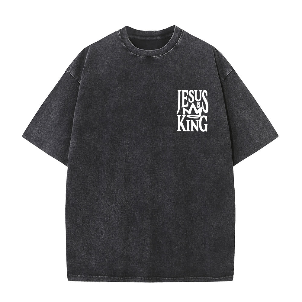 Christianartworkshop Jesus is King Statement Unisex Washed T-Shirt - image 8