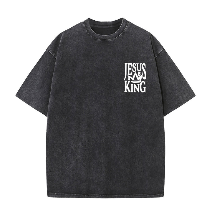 Christianartworkshop Jesus is King Statement Unisex Washed T-Shirt - image 8