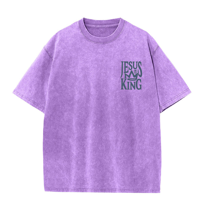 Christianartworkshop Jesus is King Statement Unisex Washed T-Shirt - image 13
