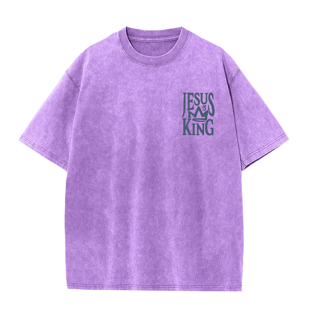 Christianartworkshop Jesus is King Statement Unisex Washed T-Shirt - image 10