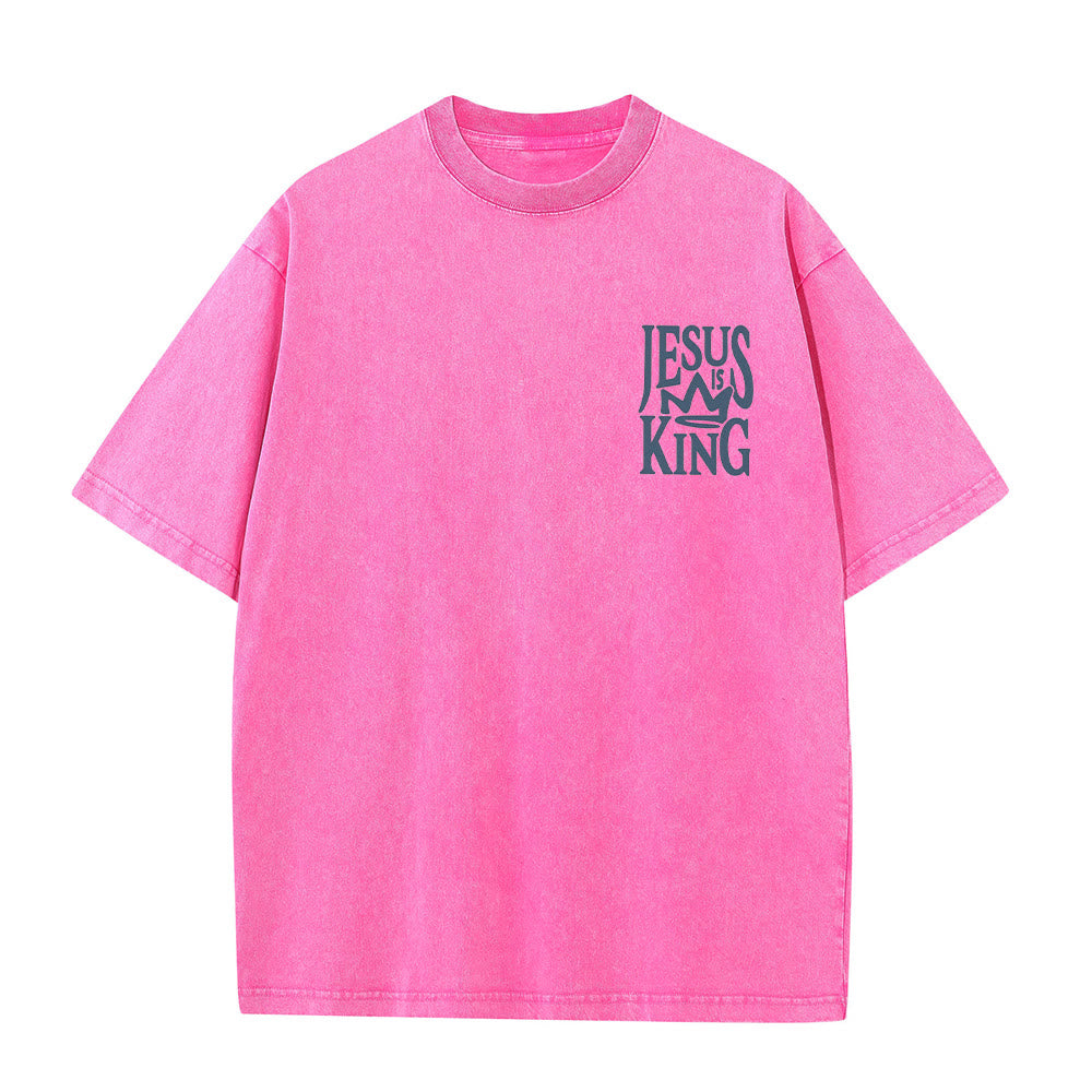 Christianartworkshop Jesus is King Statement Unisex Washed T-Shirt - image 7