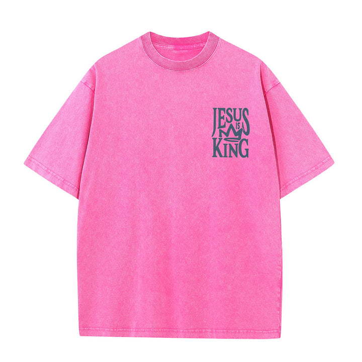 Christianartworkshop Jesus is King Statement Unisex Washed T-Shirt - image 7