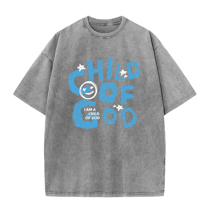 Christianartworkshop Child of God Unisex Washed T-Shirt - Grey - 5XL - image 5