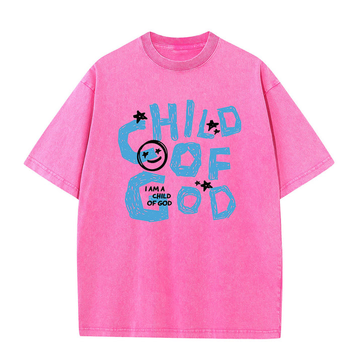 Christianartworkshop Child of God Unisex Washed T-Shirt - Pink - 5XL - image 0