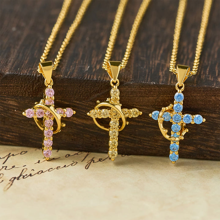 Christianartworkshop Faith - Symbol Cross Necklace with Monthly Birthstone Accents - image 5