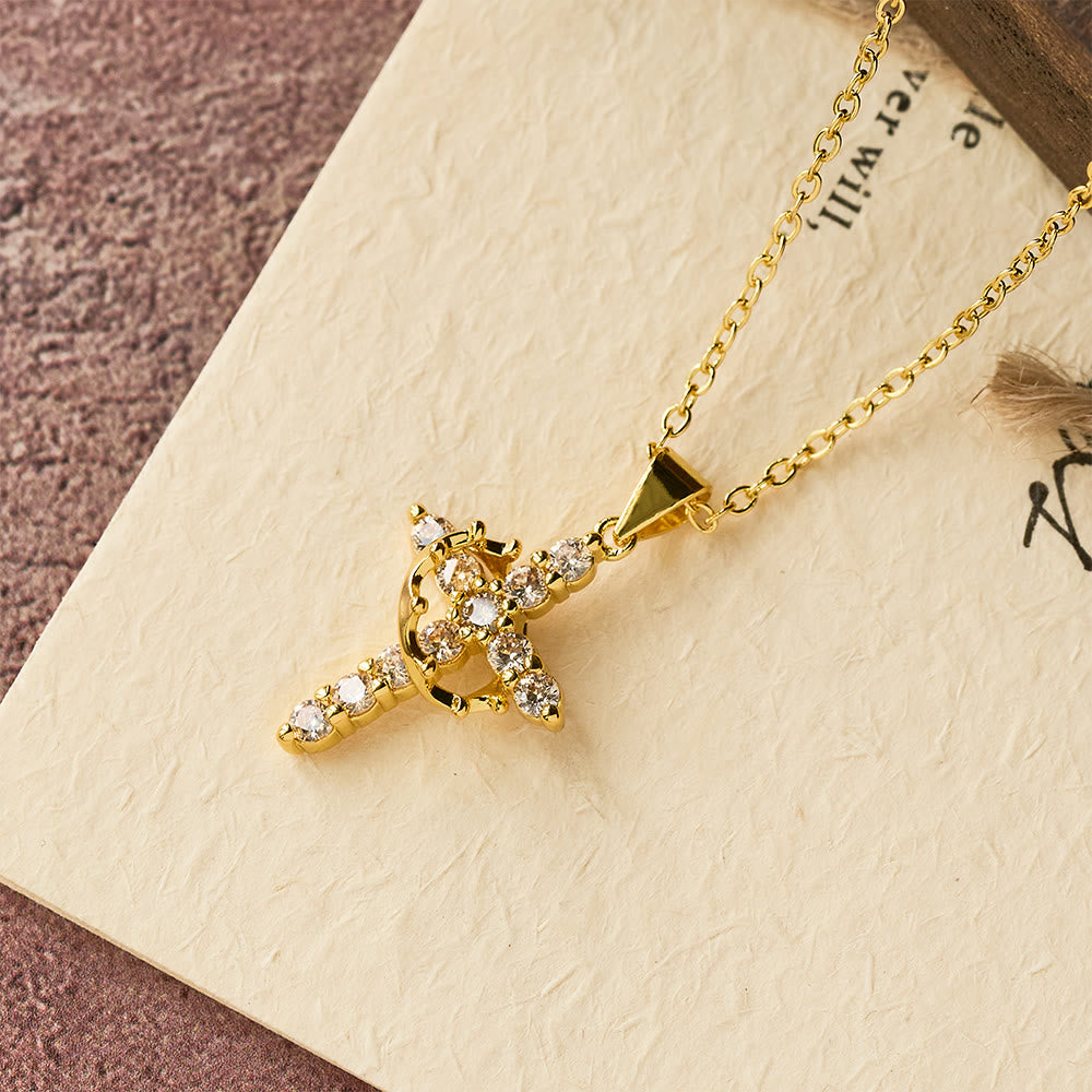 Christianartworkshop Faith - Symbol Cross Necklace with Monthly Birthstone Accents - March - image 8