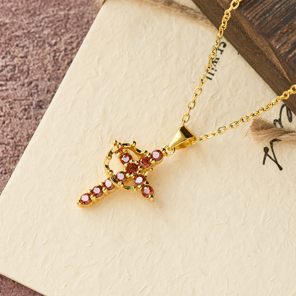 Christianartworkshop Faith - Symbol Cross Necklace with Monthly Birthstone Accents - July - image 12