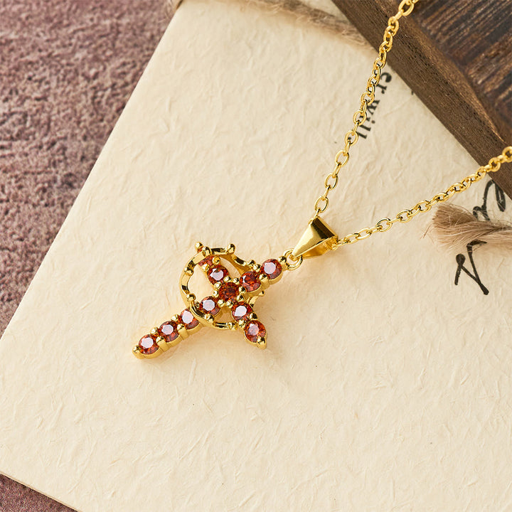 Christianartworkshop Faith - Symbol Cross Necklace with Monthly Birthstone Accents - July - image 12