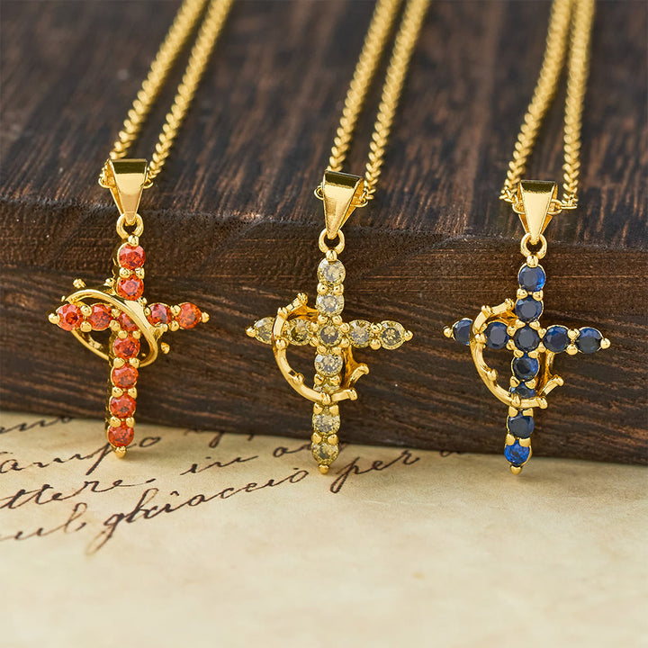 Christianartworkshop Faith - Symbol Cross Necklace with Monthly Birthstone Accents - image 4