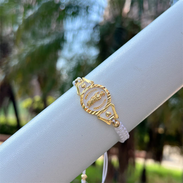 Christianartworkshop Multi-Cord Our Lady Bracelet: Quiet Reminder of Her Care - White - image 6