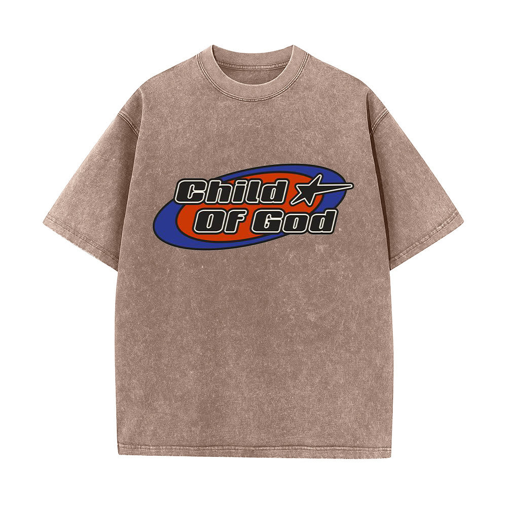 Christianartworkshop Child of God Graphic Unisex Washed T-Shirt - Coffee - 5XL - image 7