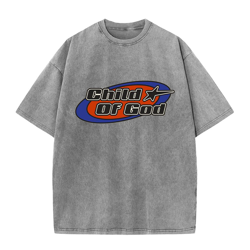 Christianartworkshop Child of God Graphic Unisex Washed T-Shirt - Grey - 5XL - image 6