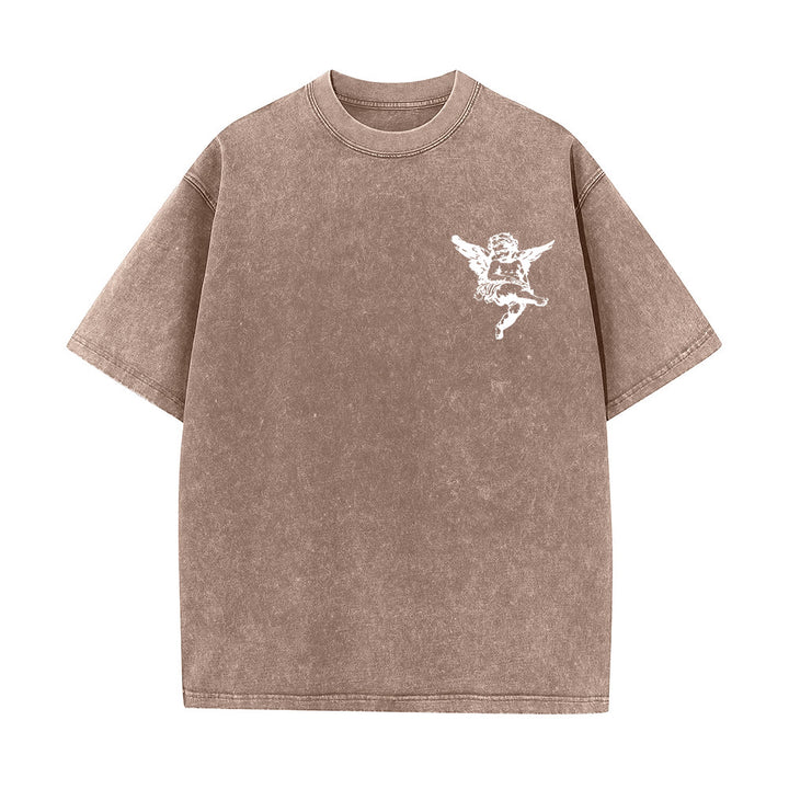 Christianartworkshop Inspired Blessed T-Shirt with Cherub Design Unisex Washed T-Shirt - image 16