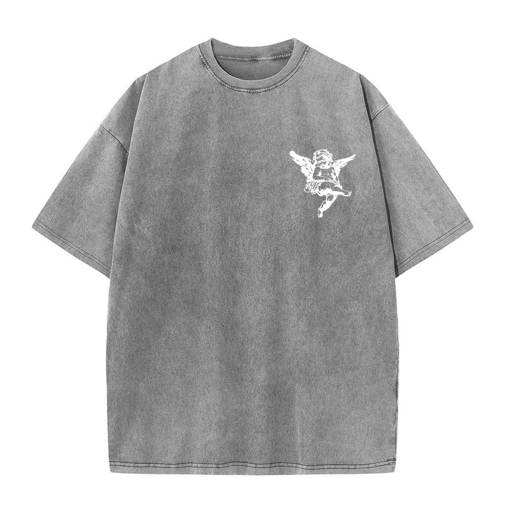 Christianartworkshop Inspired Blessed T-Shirt with Cherub Design Unisex Washed T-Shirt - image 13