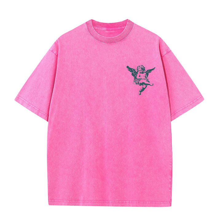 Christianartworkshop Inspired Blessed T-Shirt with Cherub Design Unisex Washed T-Shirt - image 14