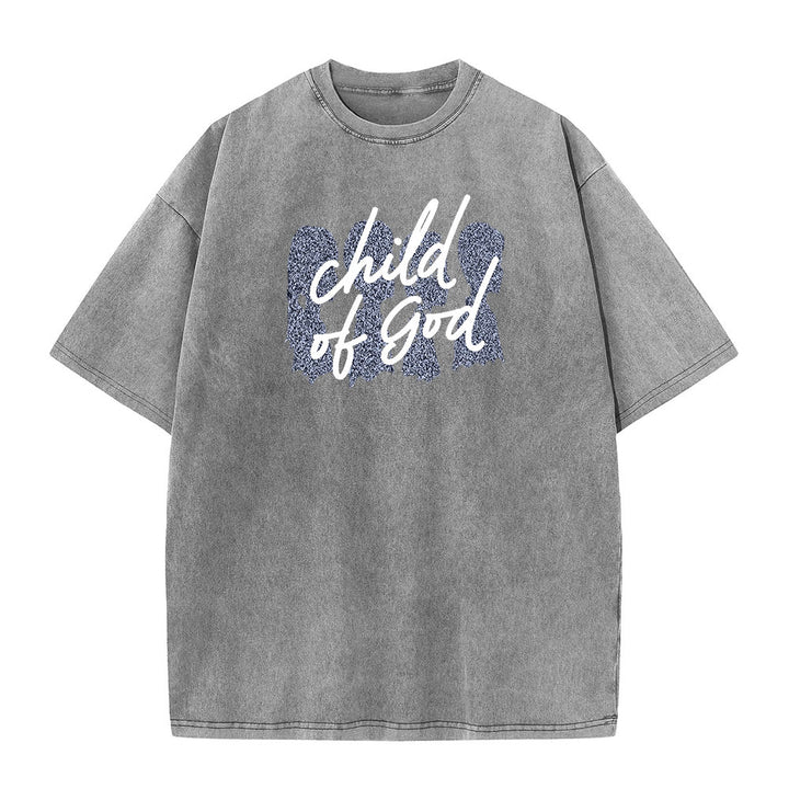 Christianartworkshop Child of God Unisex Washed T-Shirt - Grey - 5XL - image 4