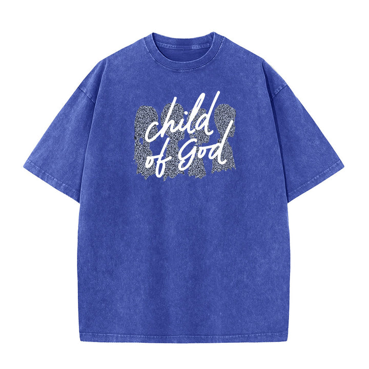 Christianartworkshop Child of God Unisex Washed T-Shirt - Blue - 5XL - image 5