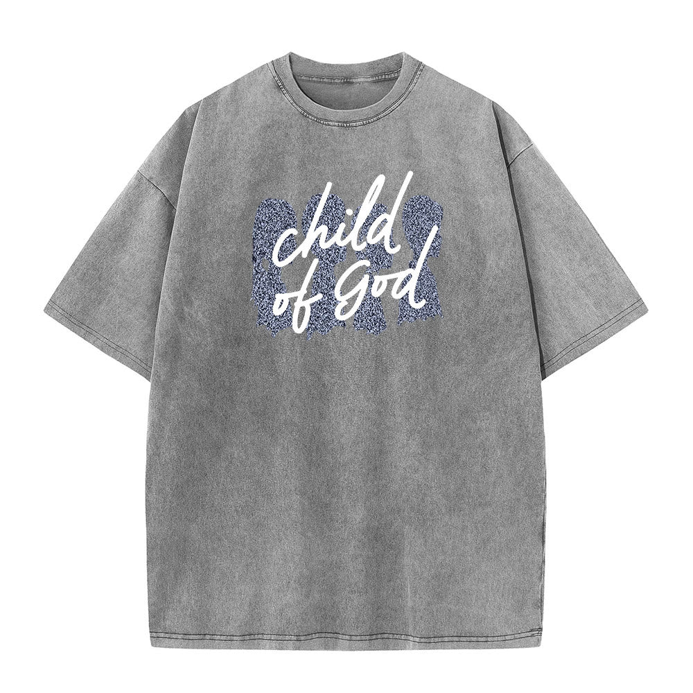 Christianartworkshop Child of God Unisex Washed T-Shirt - Grey - 5XL - image 3