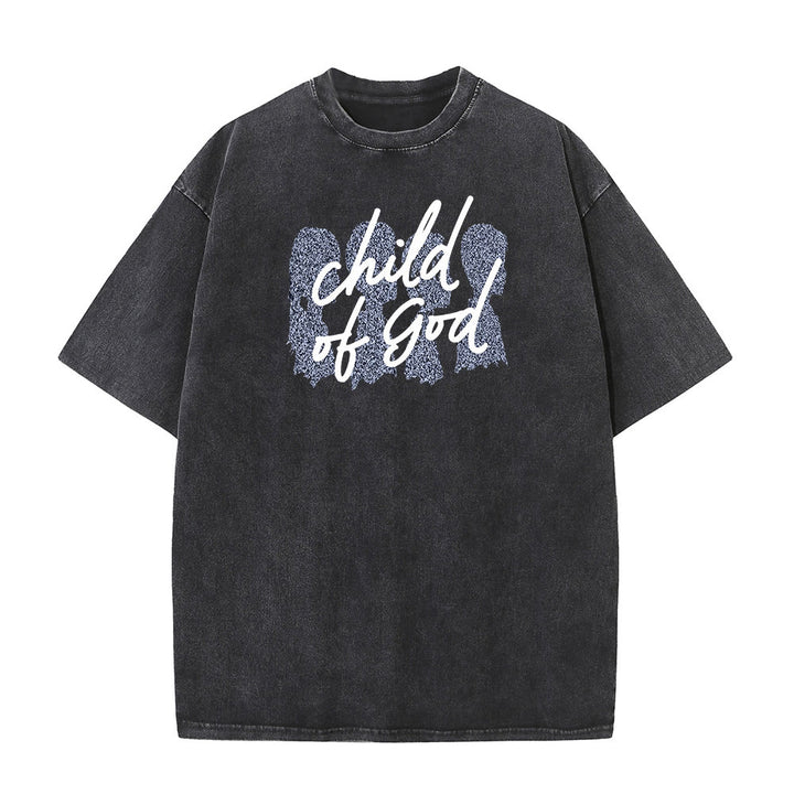 Christianartworkshop Child of God Unisex Washed T-Shirt - Black - 5XL - image 2