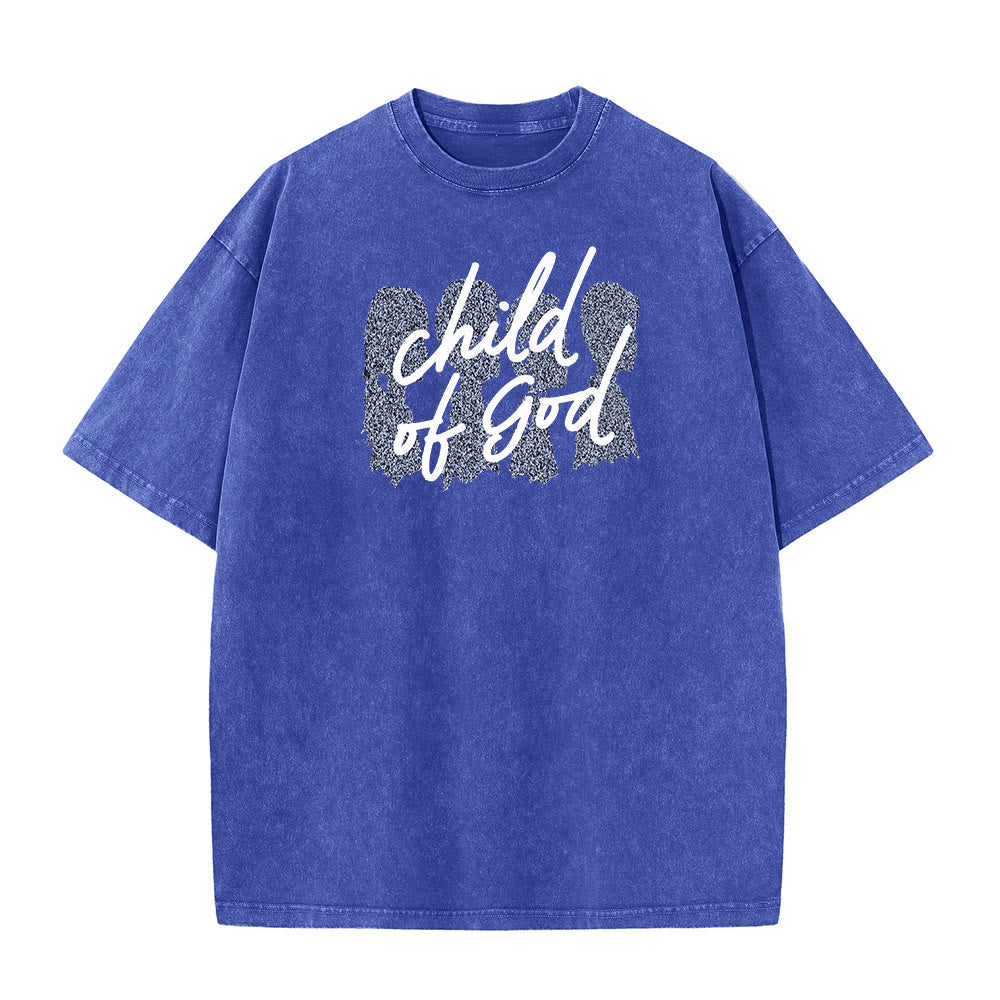 Christianartworkshop Child of God Unisex Washed T-Shirt - Blue - 5XL - image 4