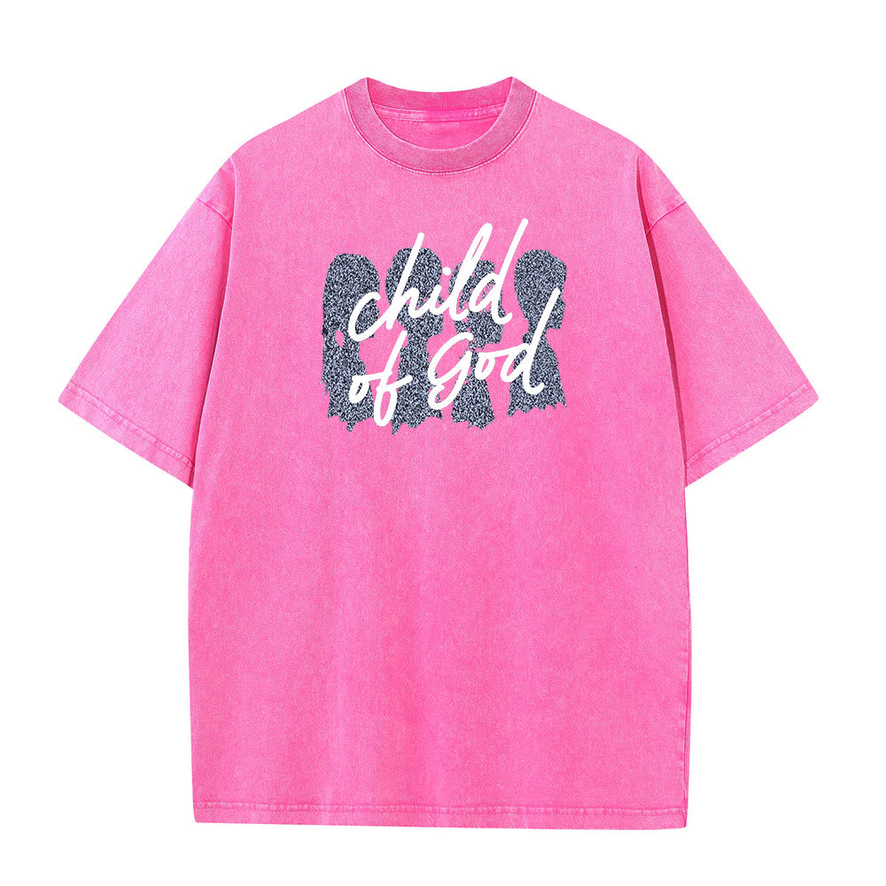 Christianartworkshop Child of God Unisex Washed T-Shirt - Pink - 5XL - image 9