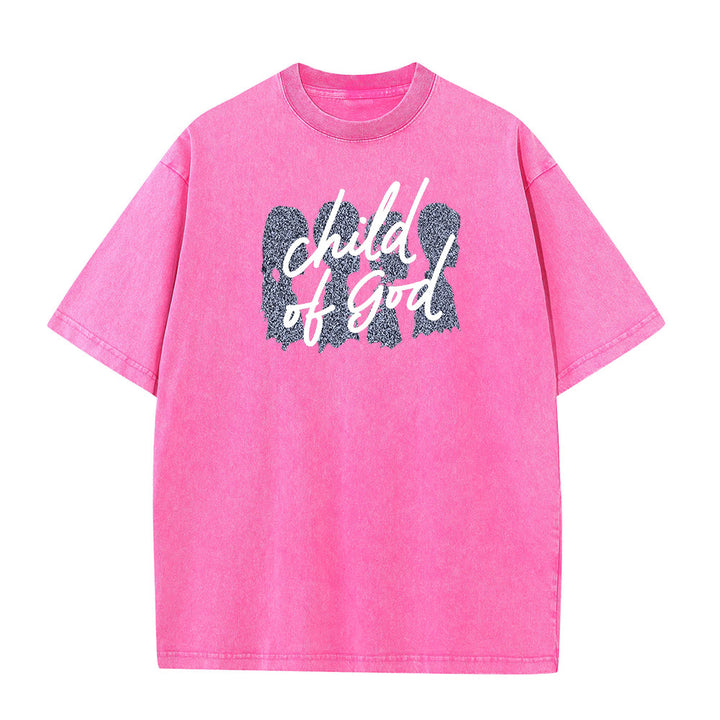 Christianartworkshop Child of God Unisex Washed T-Shirt - Pink - 5XL - image 9