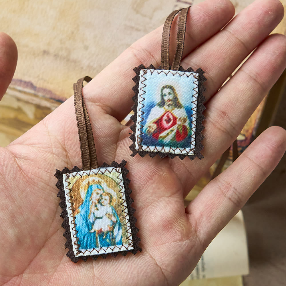 Christianartworkshop Sacred Heart and Madonna Scapular – A Dual Devotion to Jesus and Mary - image 3