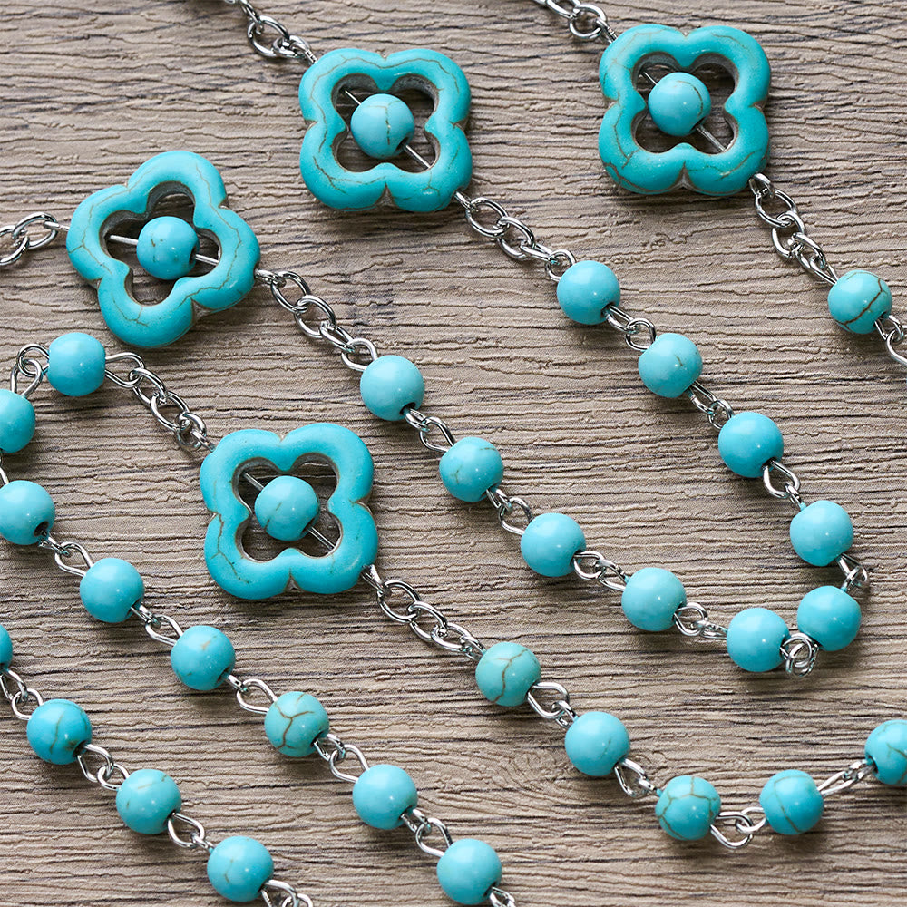 Turquoise Cross Blessing Rosary - image 5
