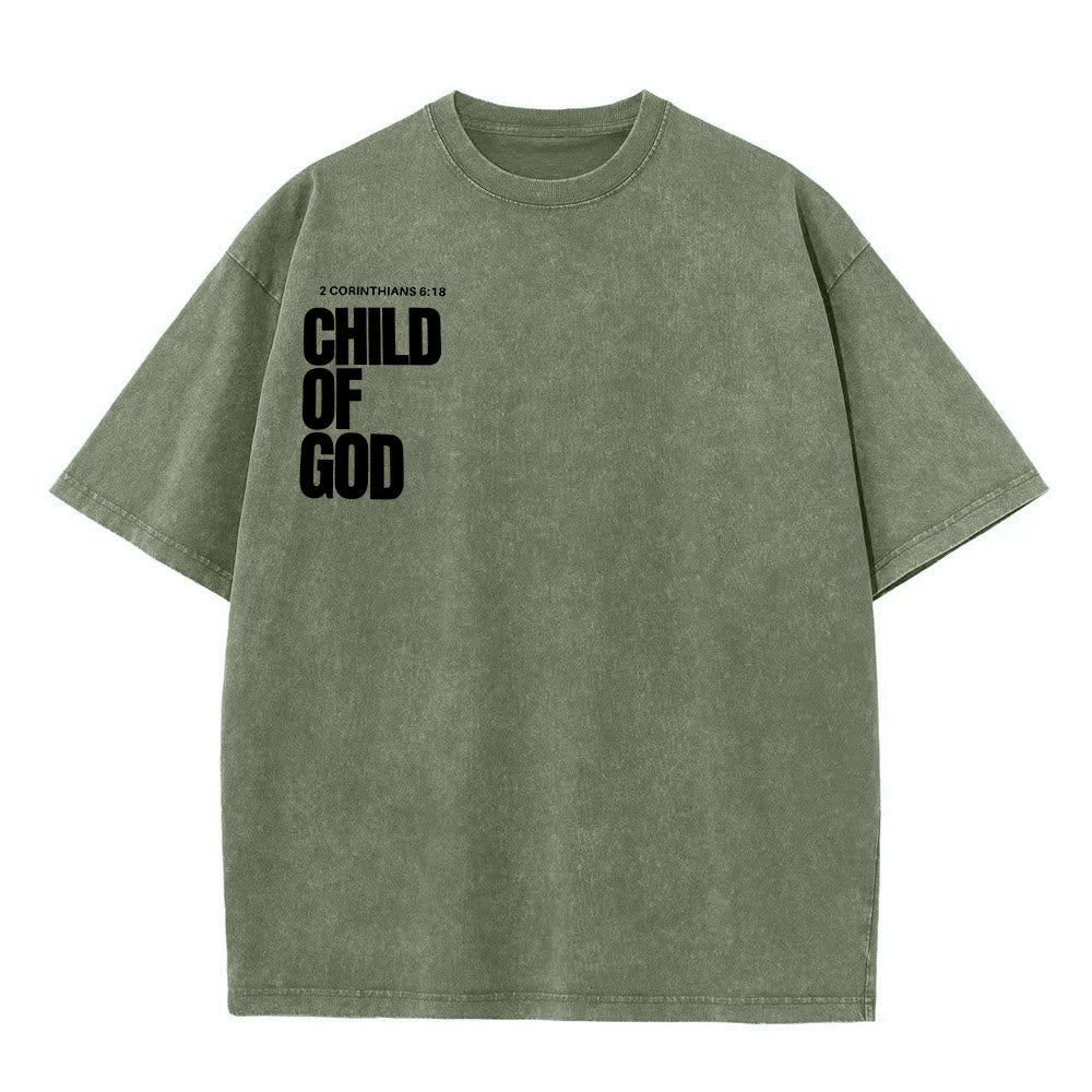 Christianartworkshop Minimalist Child of God Unisex Washed T-Shirt: Bold Faith in Clean Design - image 4