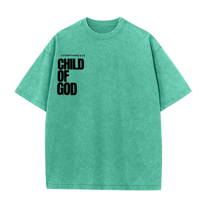 Christianartworkshop Minimalist Child of God Unisex Washed T-Shirt: Bold Faith in Clean Design - image 15