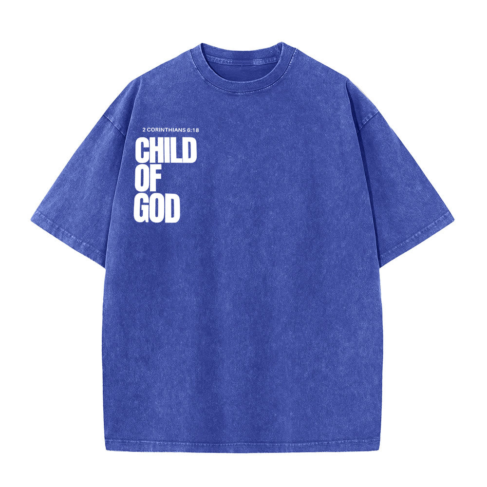 Christianartworkshop Minimalist Child of God Unisex Washed T-Shirt: Bold Faith in Clean Design - image 8