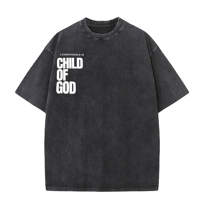 Christianartworkshop Minimalist Child of God Unisex Washed T-Shirt: Bold Faith in Clean Design - image 1