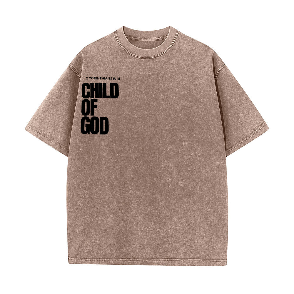 Christianartworkshop Minimalist Child of God Unisex Washed T-Shirt: Bold Faith in Clean Design - image 14