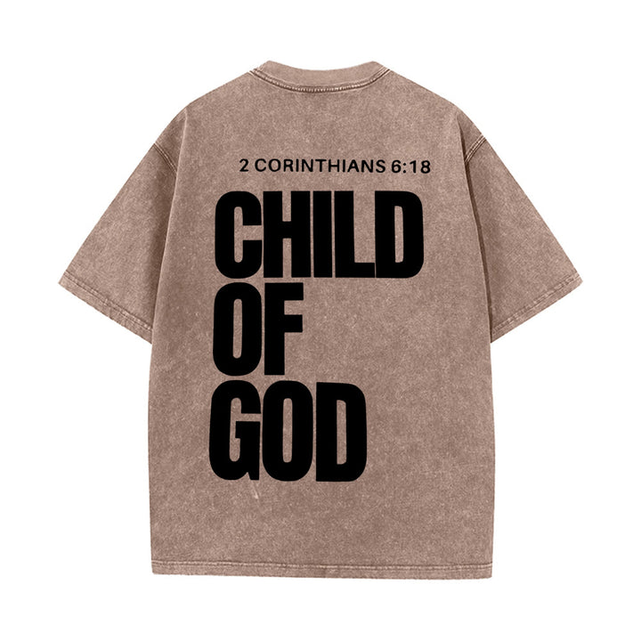 Christianartworkshop Minimalist Child of God Unisex Washed T-Shirt: Bold Faith in Clean Design - Coffee - 5XL - image 13