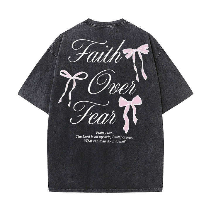 Christianartworkshop Faith Over Fear Unisex Washed T-Shirt - image 0