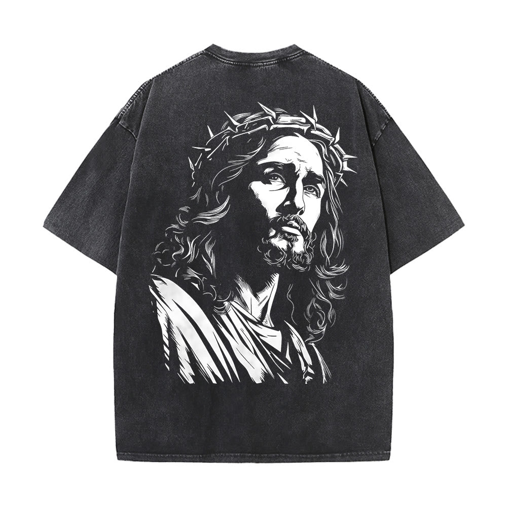 Christianartworkshop Vintage Style Jesus Christ Unisex Washed T