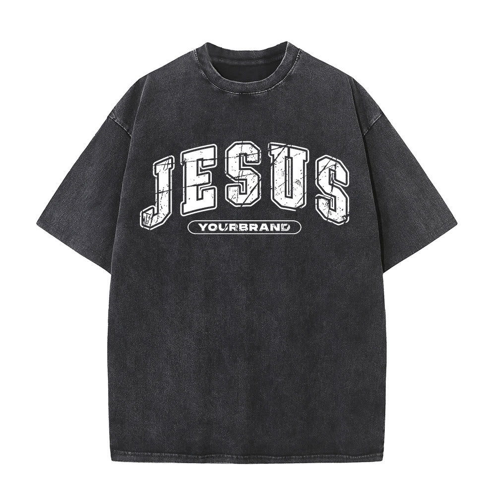 Christianartworkshop Vintage Style Jesus Christ Unisex Washed T