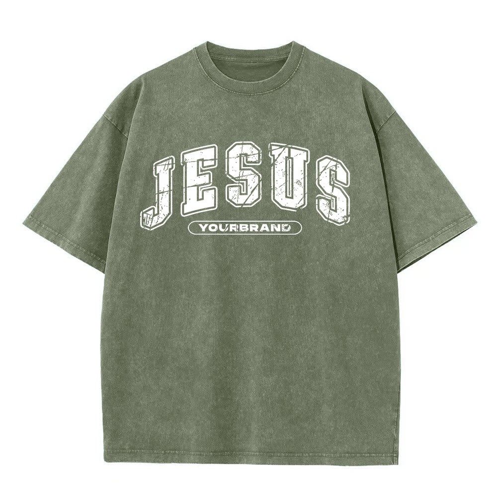 Christianartworkshop Vintage Style Jesus Christ Unisex Washed T