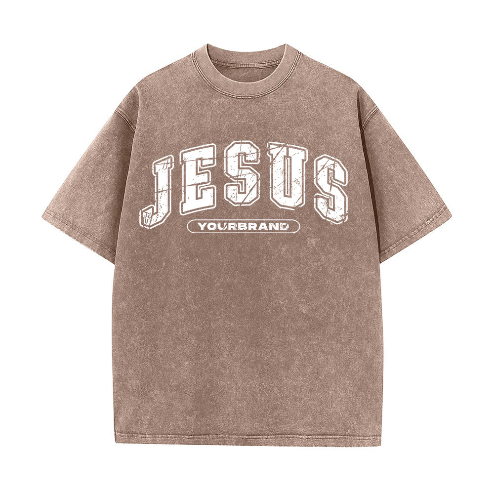 Christianartworkshop Vintage Style Jesus Christ Unisex Washed T Christianartworkshop Vintage Style Jesus Christ Unisex Washed T